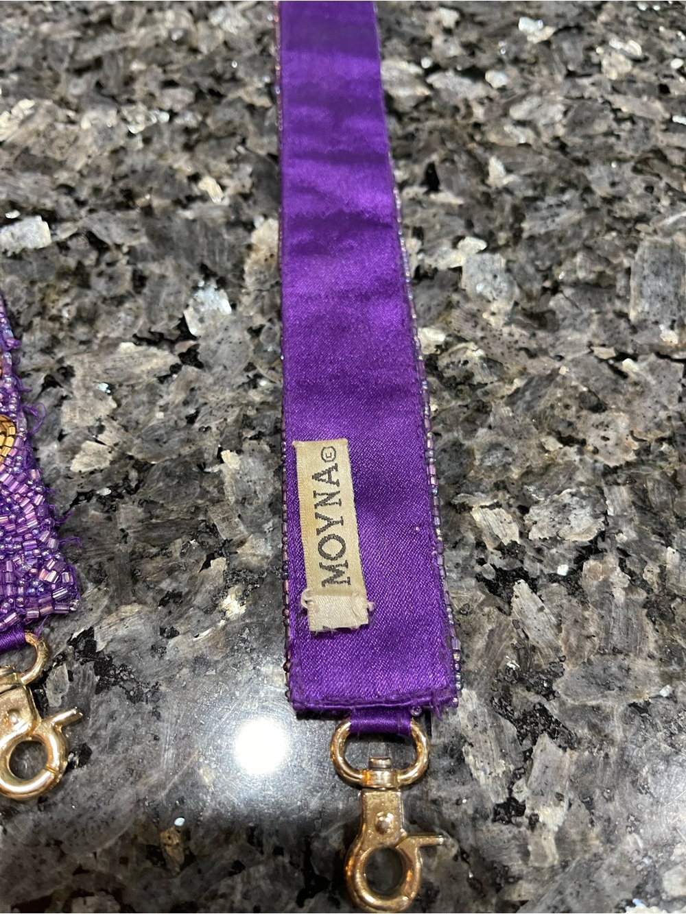 Beaded LSU ‘Geaux Tigers' Purple Crossbody Purse Replacement Strap - Picture 6 of 7